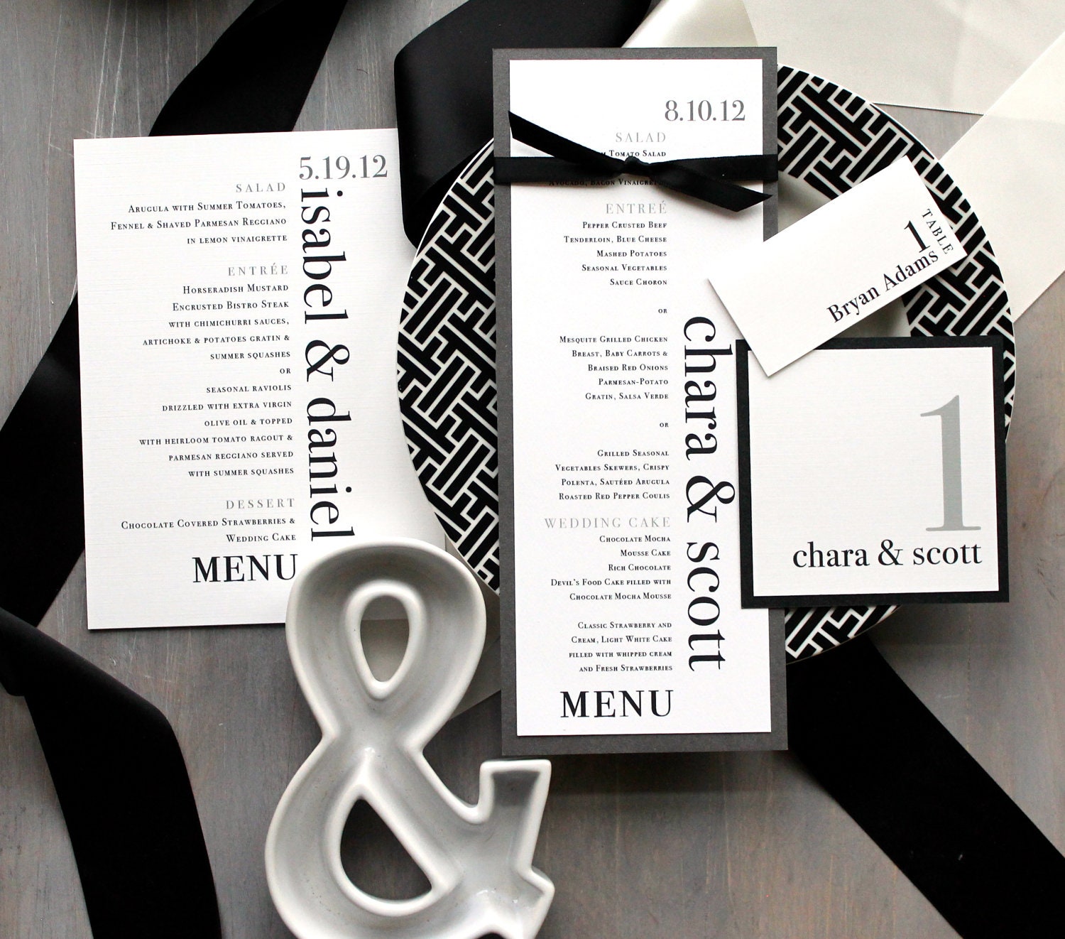 Urban Elegance - Modern Wedding Menus, Table Number, Place Cards - Purchase to Start the Ordering Process