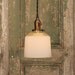 Hanging Lighting with Vintage White Glass Shade