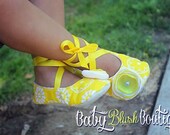 Yellow Baby Shoes - Soft Ballerina Slippers Baby Booties