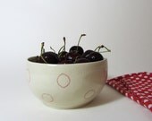 Minimal Red Circles Dots Ceramic Bowl