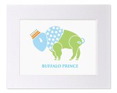 Baby Boy Art Print Prince Buffalo Matted 8"x10"
