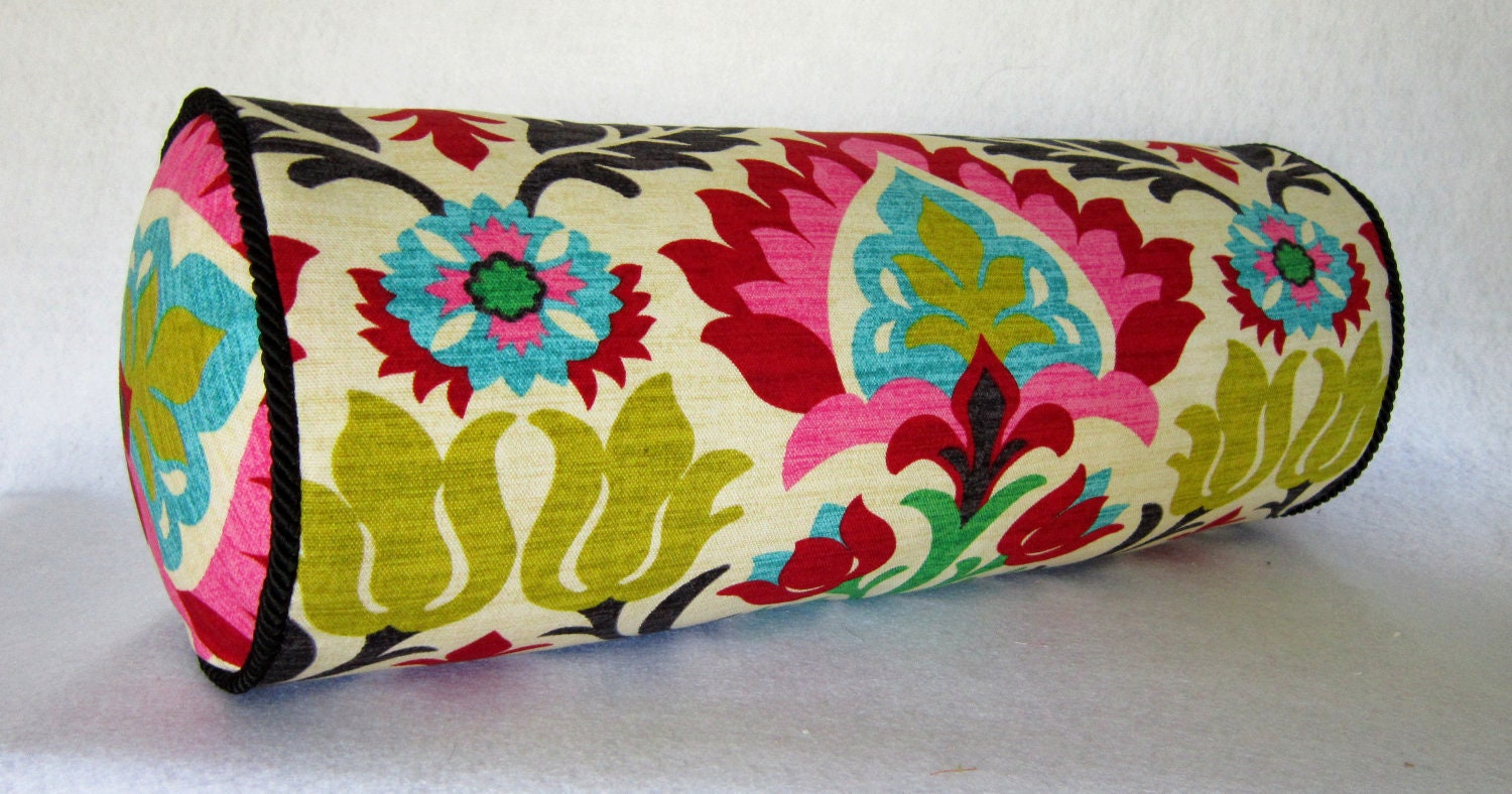 Bolster Pillow in Santa Maria Desert Flower Fabric by Waverly