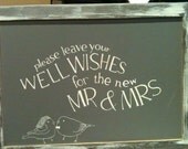 You Pick Your Colors Wooden Wedding Gray Chalkboard 7 X 10 Sign Distressed Rustic Inspired Country Cottage Menu Dessert Table Sign