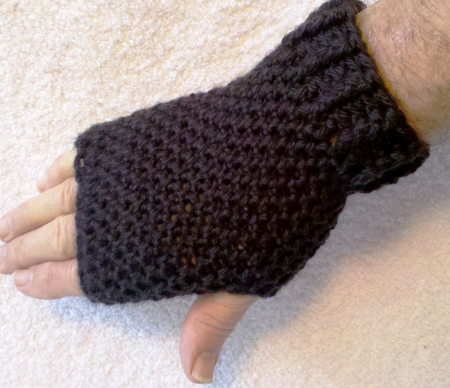 Unisex Fingerless Gloves Black - Women's Medium/Men's Small - For Driving and Keyboard - READY-TO-SHIP