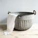 Vintage Metal Bucket with Rope Handles