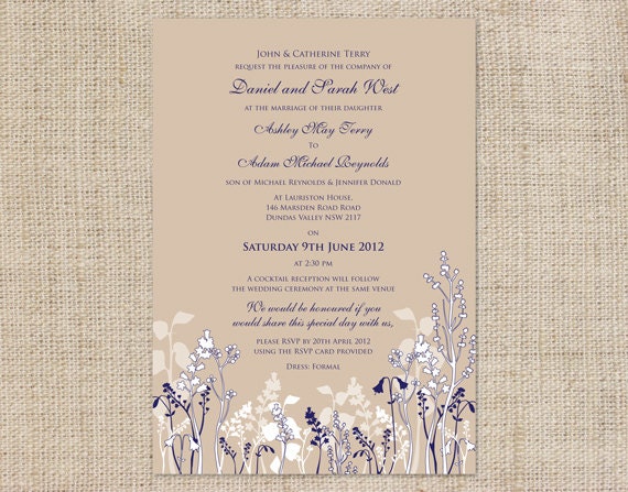 Printable DIY Wedding Invitation & RSVP Custom - Garden Wedding Il_570xn