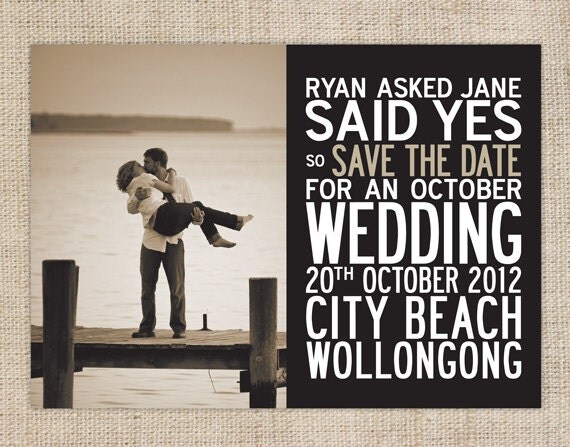 Printable Save the Date Card. Wedding Announcement. Engagement Invitation Il_570xn