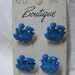 Vintage Boutique Choo-Choo Train Buttons - 2 packs of 4 buttons - Blue