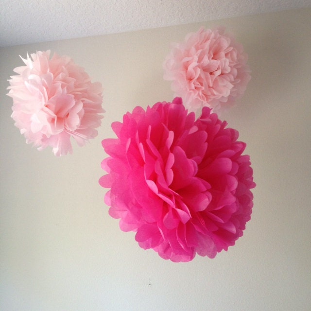 3 Nursery Tissue Poms- Your color choice- Sale
