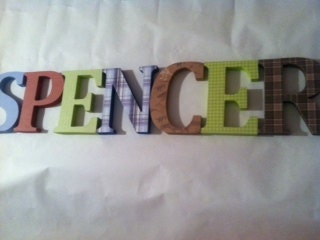 Dinosaur themed wooden letters for nursery 