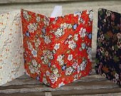 3 Blue, Red, and White Traditional Asian Washi paper lined notebooks