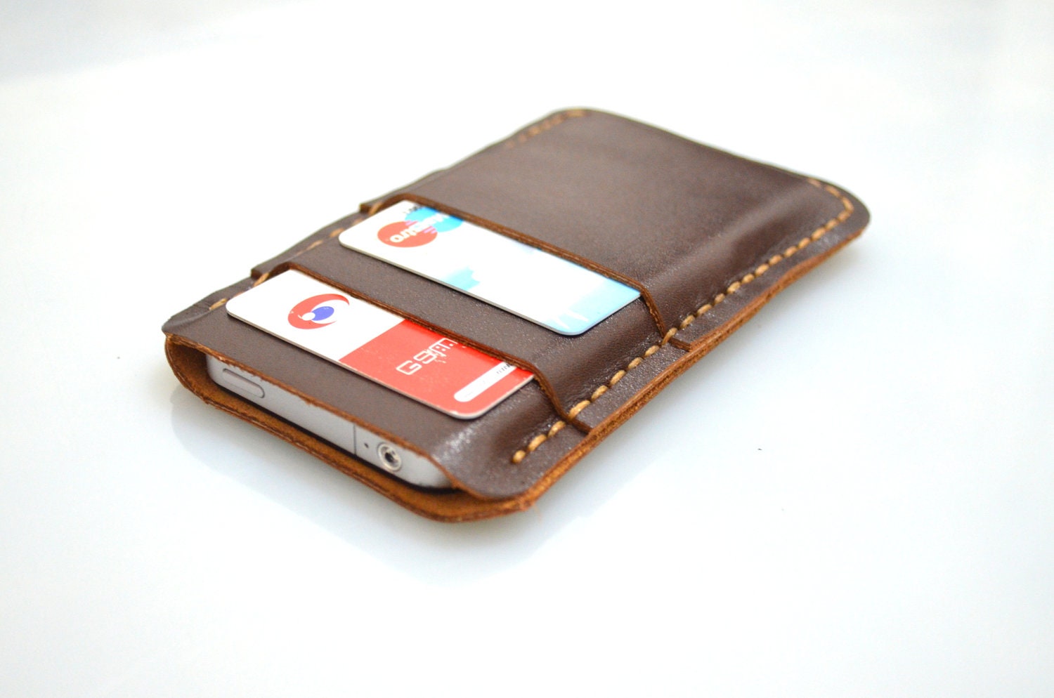 NEW iPhone 5 Wallet with 2 Card Slots-Dark Brown