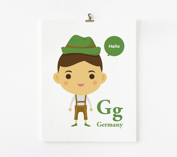 German boy / girl with tradtional costumes 8 x 10 Art print