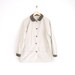 vintage ll bean khaki field jacket / canvas button coat with corduroy collar