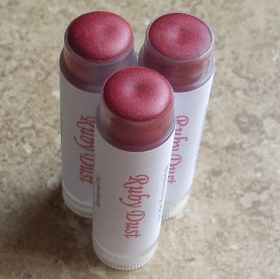 Ruby Dust Lip Tint, Moisturizing dusty red/pink lip color with sparklse