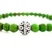 Green Howlite Meditation Bracelet, Green Turquoise Howlite, Silver Handmade Beaded Bracelet
