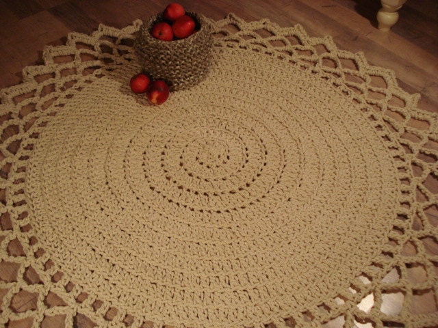 Crochet Rope Giant Doily Rug 100% Cotton