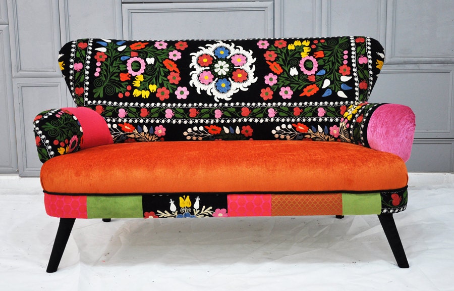 Patchwork sofa with Suzani fabrics - 2