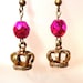 Her Majesty's Magenta Fire Polished Czech Glass & Antiqued Brass Earrings