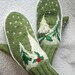 Green winter style mittens - warm and beautiful