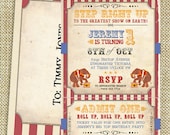 Vintage Circus Invitation - Kids Birthday Party - DIY PRINTABLE FILE by Sassaby Il_170x135