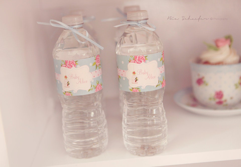 Shabby Chic Floral Birthday Party or Baby Shower Water Label Il_170x135