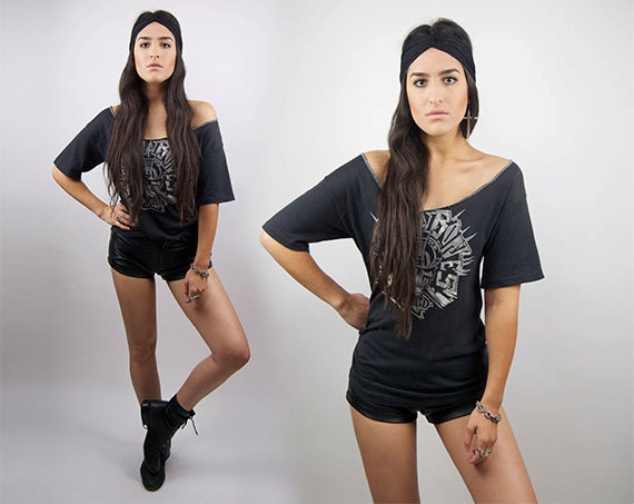 Vintage Faded Black Distressed Reworked Broken Bones Graphic T Shirt / Medium