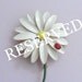 RESERVED Signed SANDOR CO Enamel Daisy Flower Pin Brooch w/ Lady Bug, Stem - 1950s