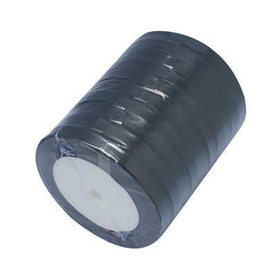25 yards (75 feet) BLACK Satin Ribbon Trim 6mm 1/4" wide h039