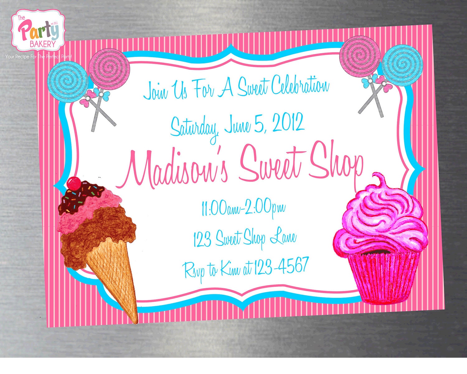 Printable DIY Sweet Shop Party invitation Il_570xn