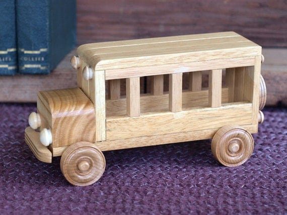 Reclaimed Wooden Toy Bus for Children Kids Boys by Aroswoodcrafts