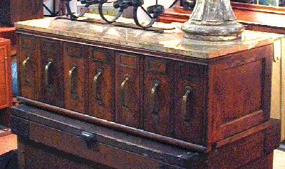 Table Top Oak Mission File Cabinet /Reserved for Rebeka