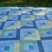 Hand Tied Baby Blue Log Cabin Crib Quilt
