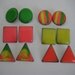 Neon Earrings Geometric Shapes 6 Pair