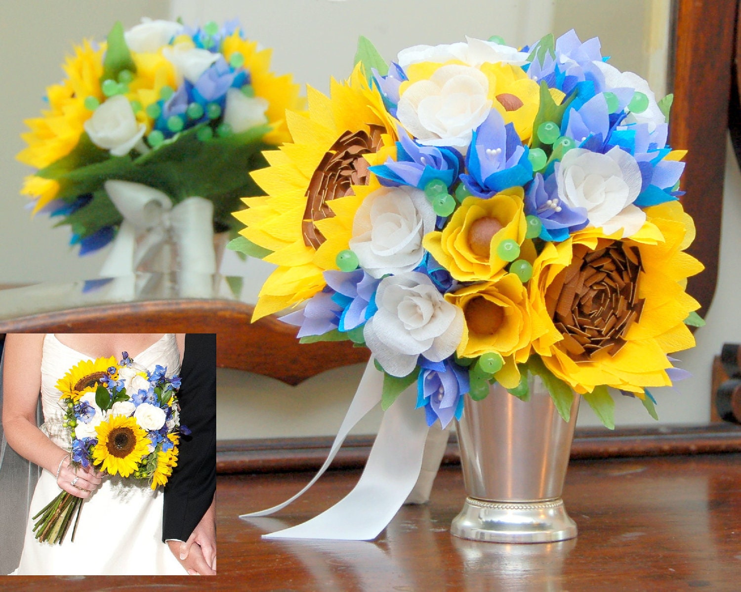 First Anniversary Gift of Paper - Replica Paper Bouquet - 1st Anniversary