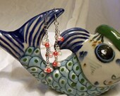 Pink Pearl Chain Earrings
