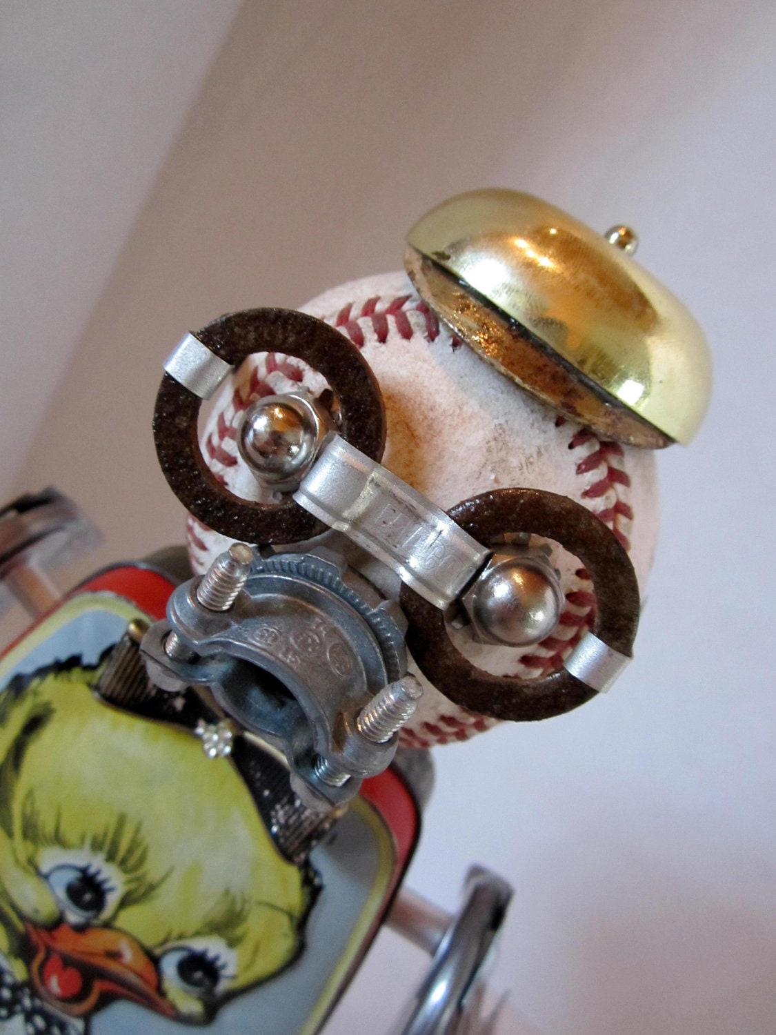 Lil Quack Bot - found object robot sculpture assemblage