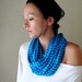 Blue Stripes Infinity Scarf - Cotton Jersey Loop Scarf - Lightweight Striped Blue Circle Scarf