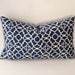 10x20 Dark Blue & Off White Decorative Pillow Cover - Moroccan Lattice Print Medium Weight Cotton- Invisible Zipper Closure- Cushion Cover