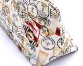 Vintage Visa Stamp Travel Passport  Bag - Makeup Bag, Cosmetic Bag, Zipper Travel Pouch - Birthday Gift, Party Favor