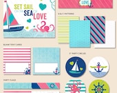 Instant Download - Nautical Bridal Shower - "The Essentials" PRINTABLE Party Collection