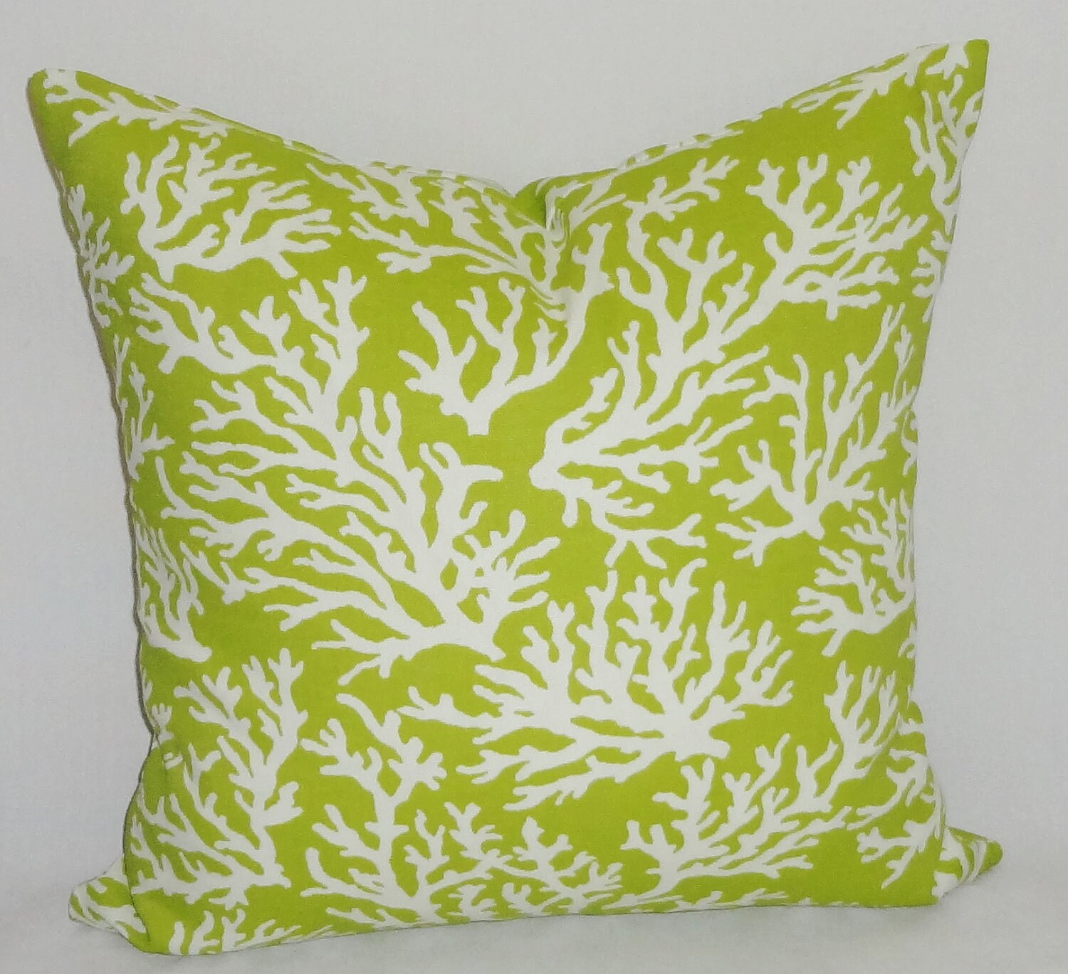 OUTDOOR Lime Green Coral Print Pillow Cushion Cover by HomeLiving