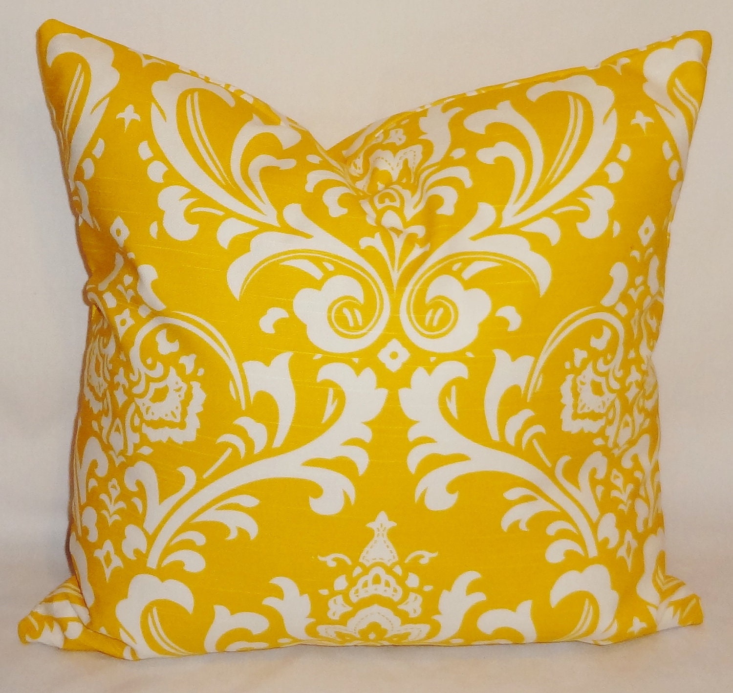 Decorative Pillows Corn Yellow/White Damask Pillow by HomeLiving