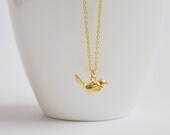 Bird necklace 18k gold vermeil