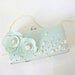 Romantic Seafoam Green Clutch Purse with Pearls and Flower Adornments