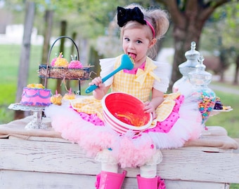Lala Loopsy Inspired Costume, Crumbs Sugar Cookie Dress, Child's Halloween Costume