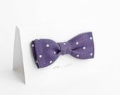 Purple bow tie, polka dot - double sided
