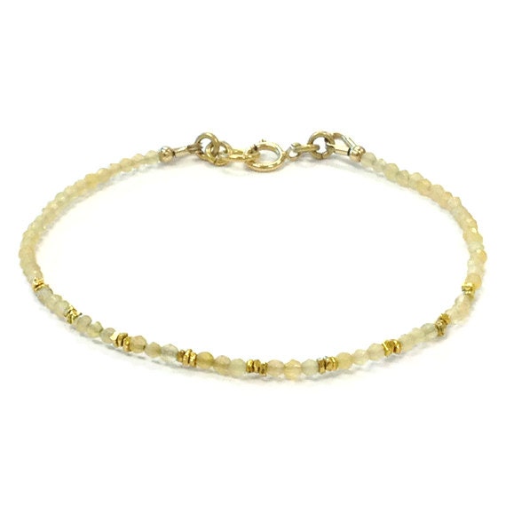 Citrine Bracelet Pastel Yellow Jewellery 24K Gold Vermeil Jewelry Gemstone Stackable Layer Minimal Skinny November Birthstone B-301 302