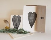 Whimsical Heart Thank You stamp, 3x4