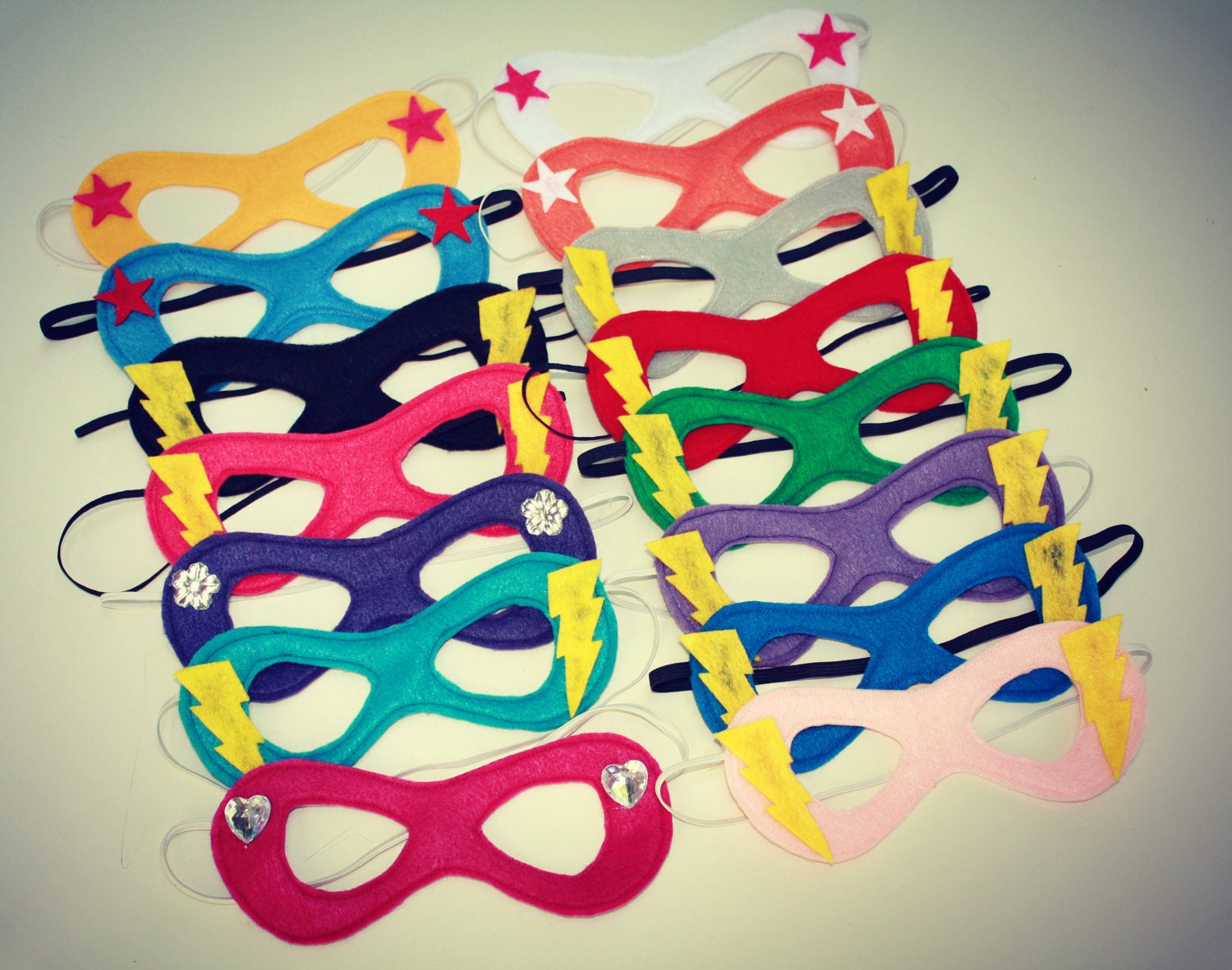 15 Pack Felt Super Hero Masks with applique
